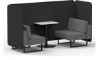 Brixworth bench booth, 2 seater, synergy mix, partner seats, white table