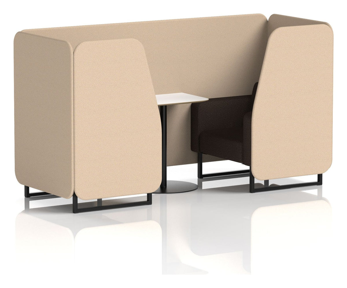 Brixworth booth, 2 seater, synergy affix, wed seats, white table