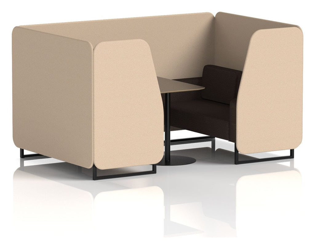 Brixworth booth, 4 seater, synergy affix, wed seats, black table
