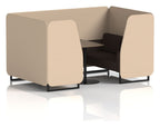 Brixworth booth, 4 seater, synergy affix, wed seats, black table