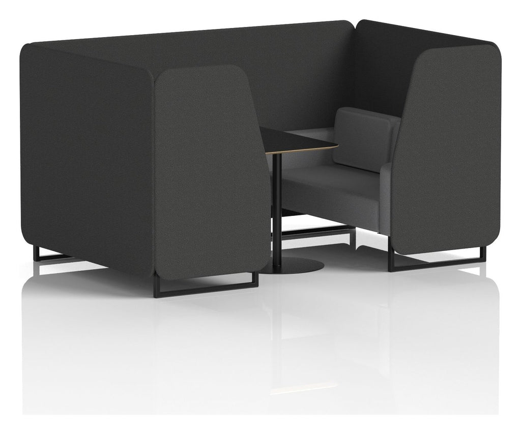 Brixworth booth, 4 seater, synergy mix, partner seats, black table