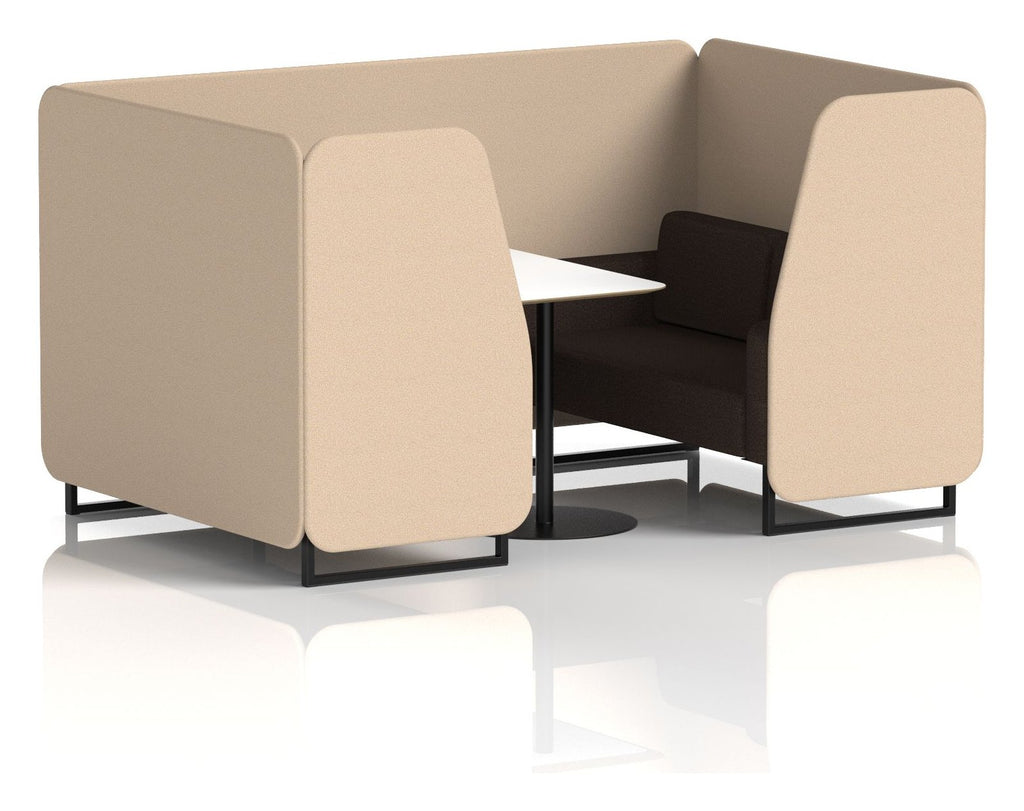 Brixworth booth, 4 seater, synergy affix, wed seats, white table