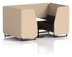 Brixworth booth, 4 seater, synergy affix, wed seats, white table