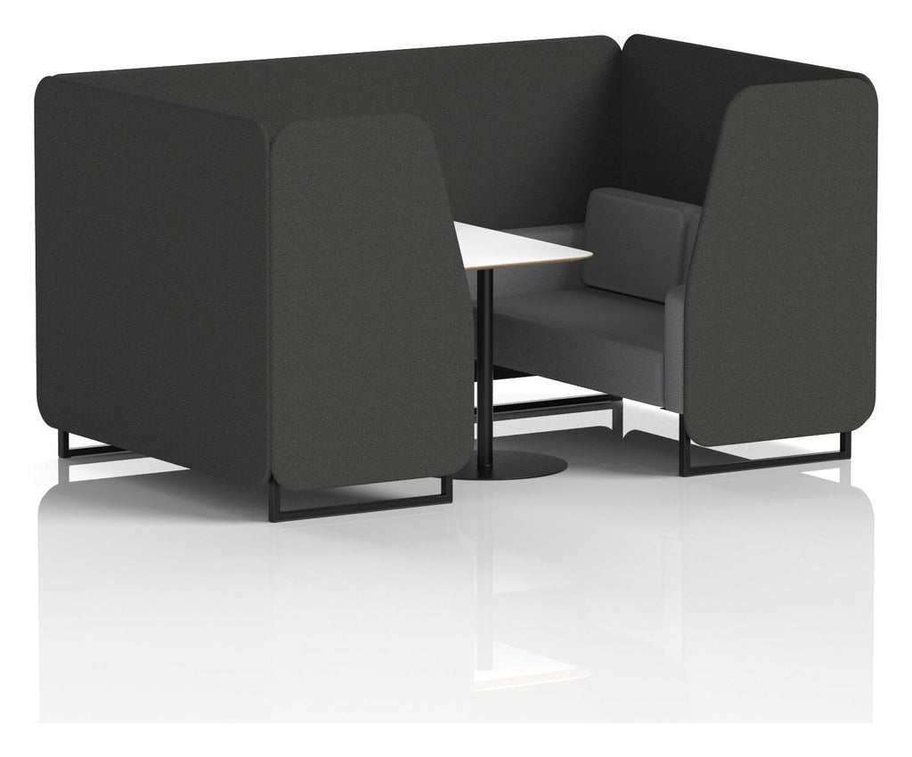 Brixworth booth, 4 seater, synergy mix, partner seats, white table