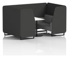 Brixworth booth, 4 seater, synergy mix, partner seats, white table