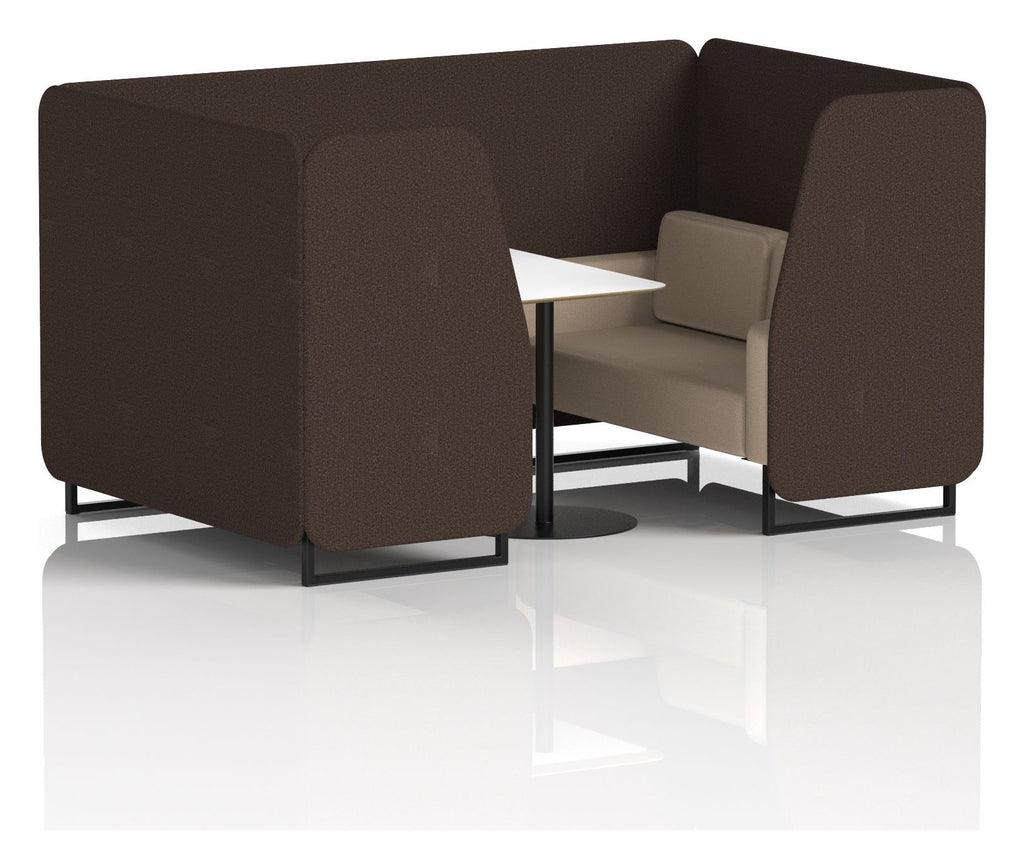 Brixworth booth, 4 seater, synergy wed, affix seats, white table