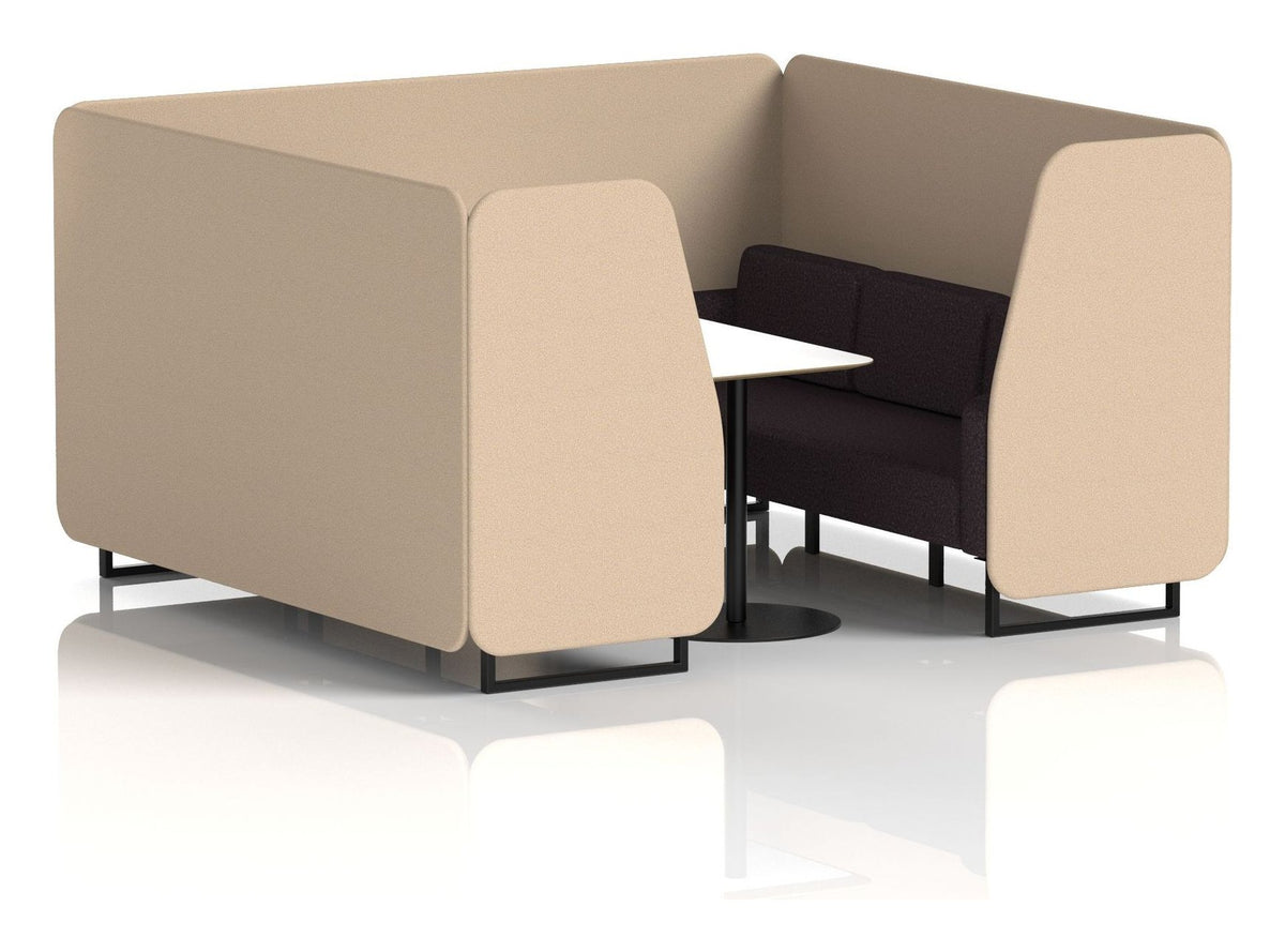 Brixworth booth, 6 seater, synergy affix, wed seats, white table