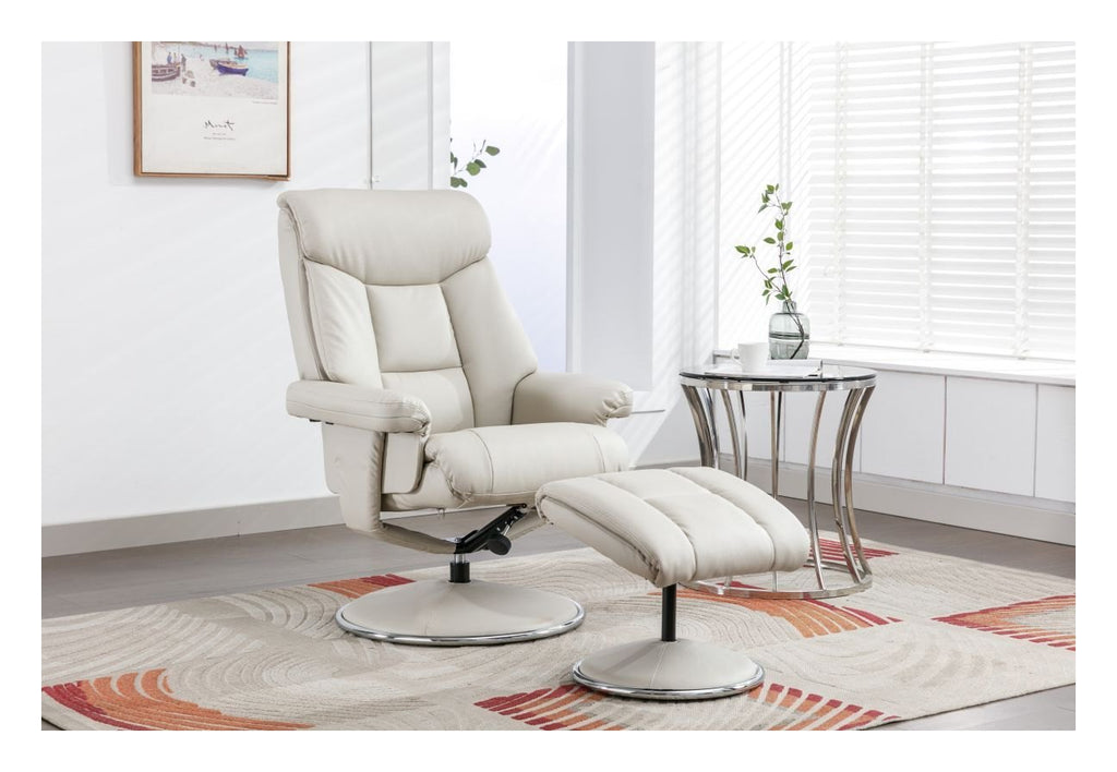 Brookhaven Luxury Recliner with Footstool in mushroom, view 3