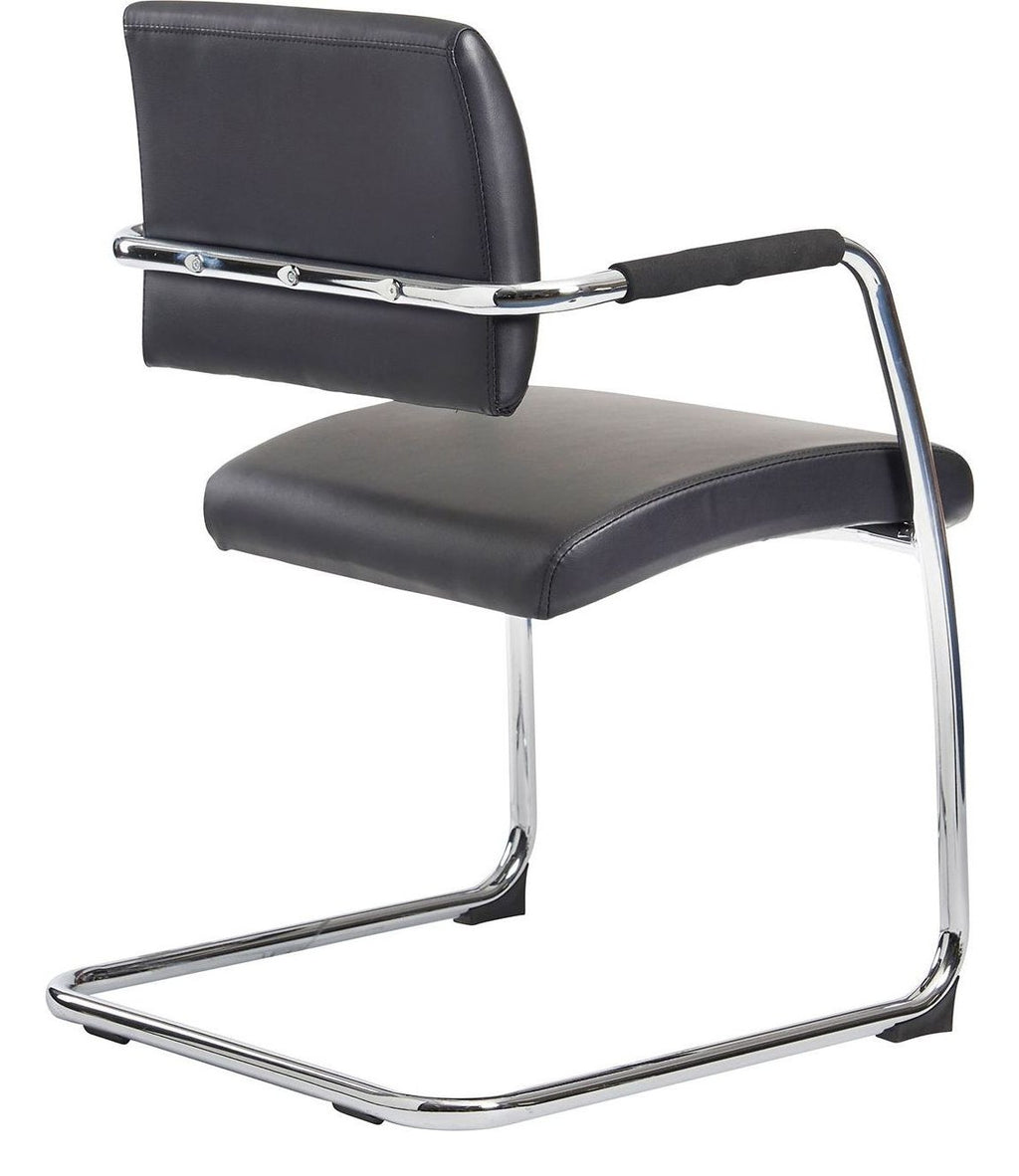 Bruges Leather Visitor Chairs (Pack of 2) in black from the back