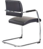 Bruges Leather Visitor Chairs (Pack of 2) in black from the back