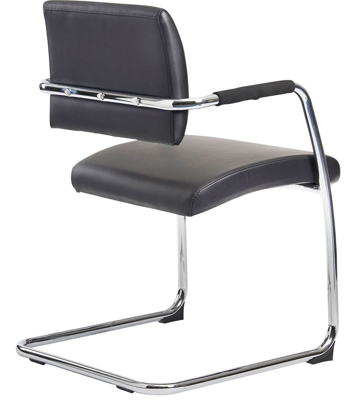 Bruges Leather Visitor Chairs (Pack of 2) in black from the back