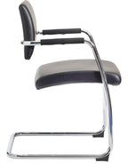 Bruges Leather Visitor Chairs (Pack of 2) in black from the side