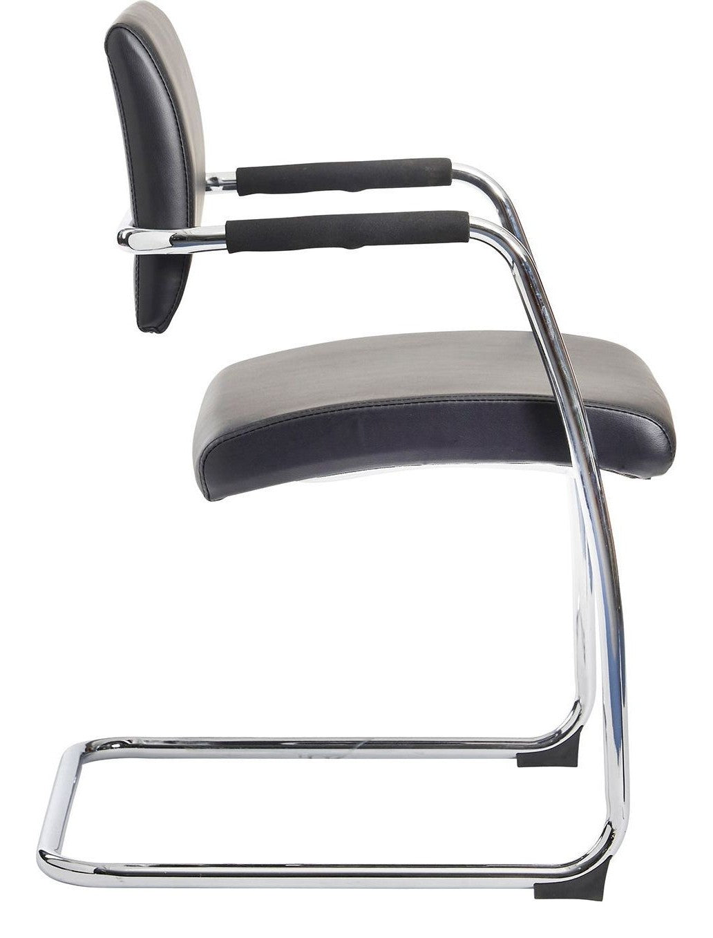 Bruges Leather Visitor Chairs (Pack of 2) in black from the side