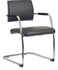 Bruges Leather Visitor Chairs (Pack of 2) in black