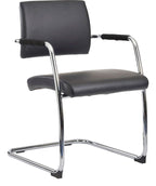 Bruges Leather Visitor Chairs (Pack of 2) in black