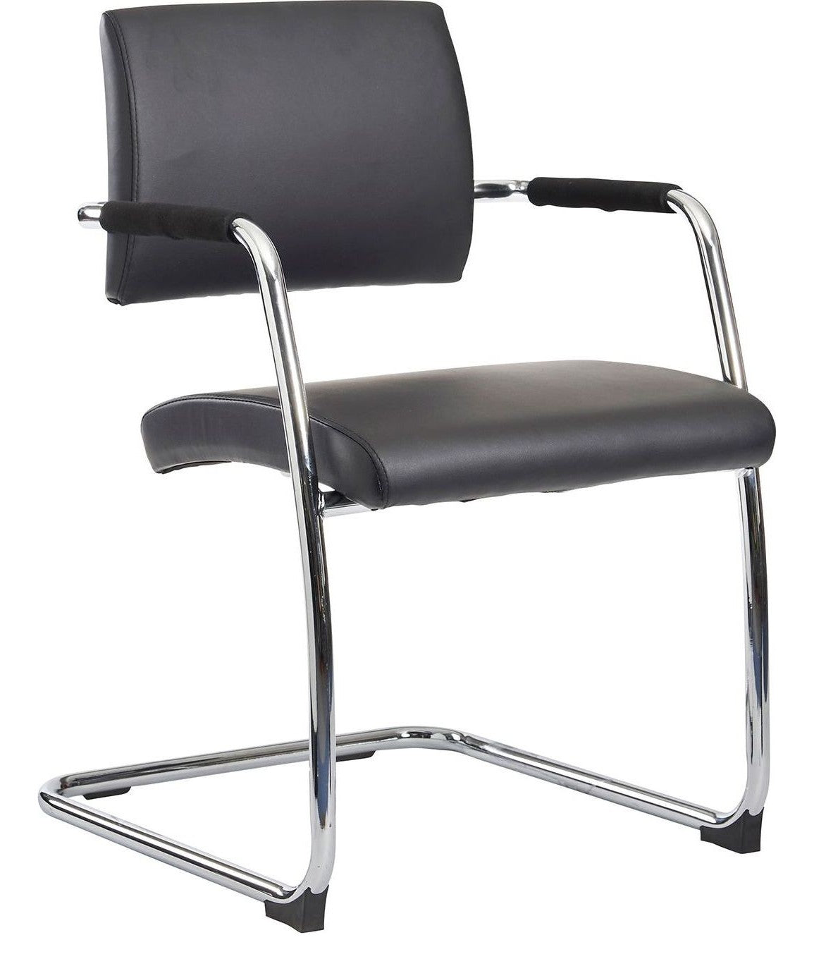 Bruges Leather Visitor Chairs (Pack of 2) in black