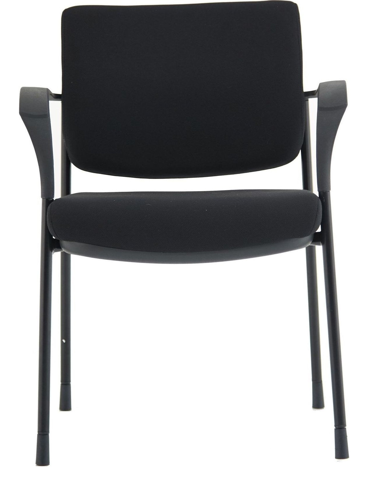 Brunswick Deluxe Medium Back Stacking Visitor Chair, black, black fabric, another view 1