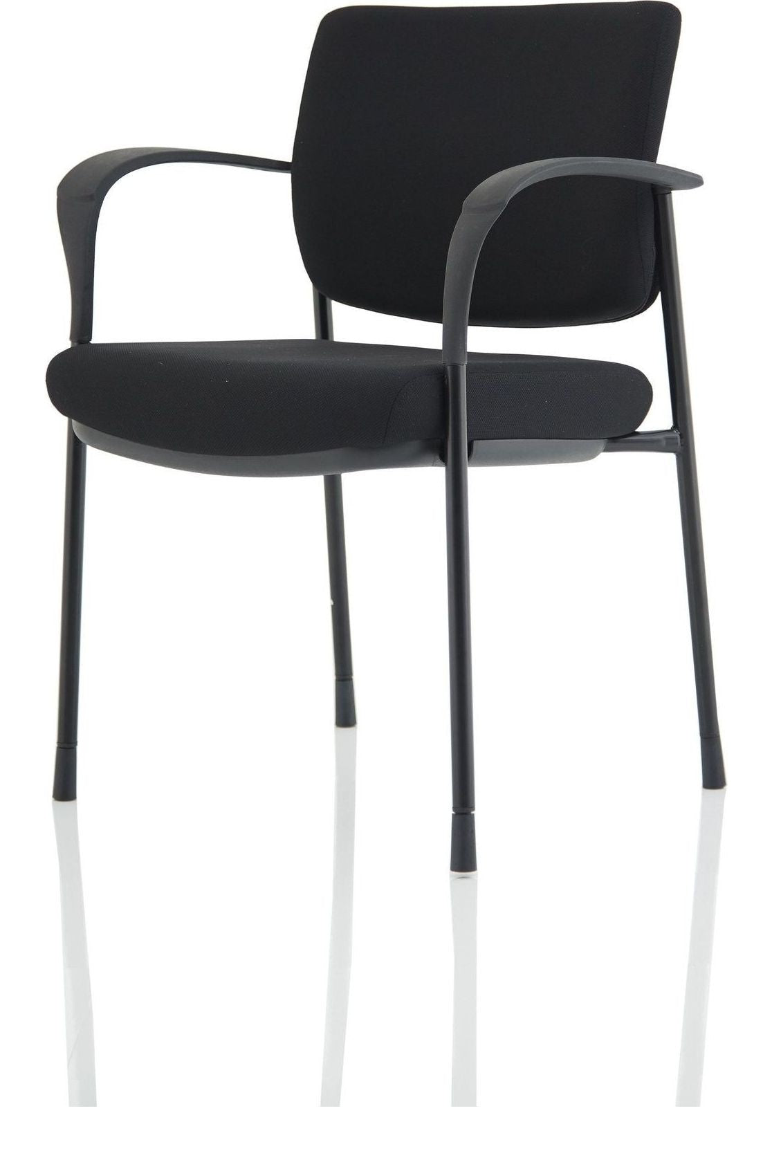 Brunswick Deluxe Medium Back Stacking Visitor Chair, black, black fabric, another view 2