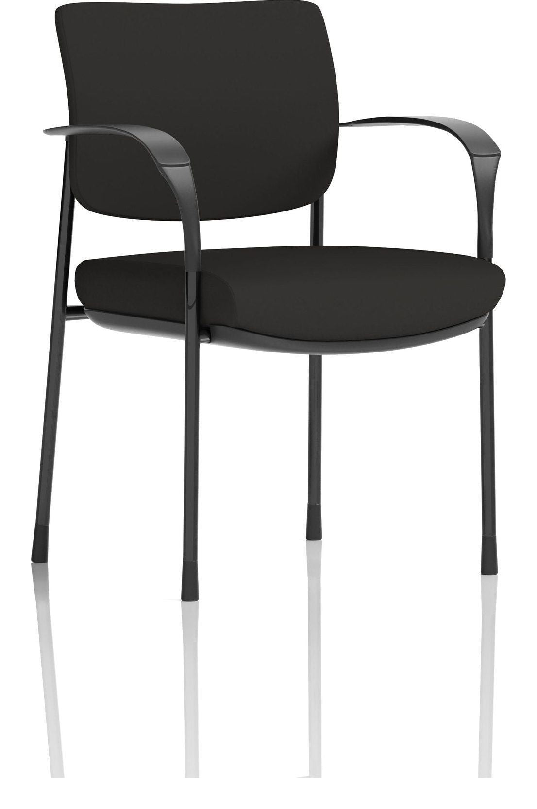 Brunswick Deluxe Medium Back Stacking Visitor Chair, black, black fabric
