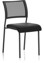 Brunswick Medium Back Stacking Visitor Chair, black, no arms