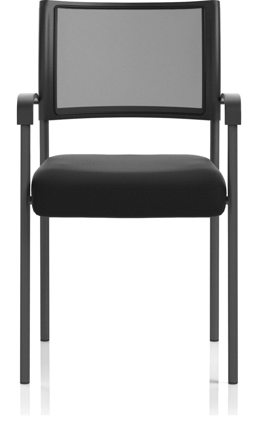 Brunswick Medium Back Stacking Visitor Chair, black, with arms, another view 1