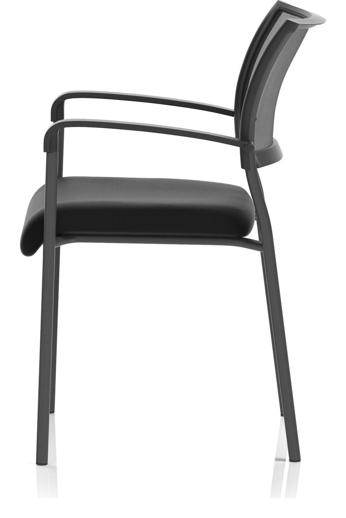 Brunswick Medium Back Stacking Visitor Chair, black, with arms, another view 3