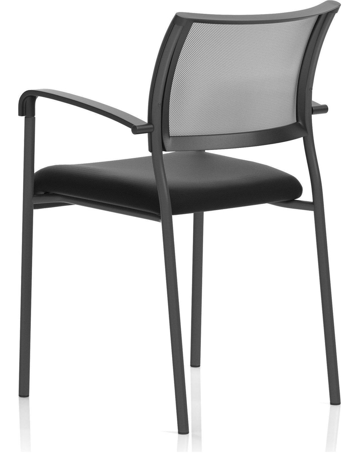 Brunswick Medium Back Stacking Visitor Chair, black, with arms, another view 4