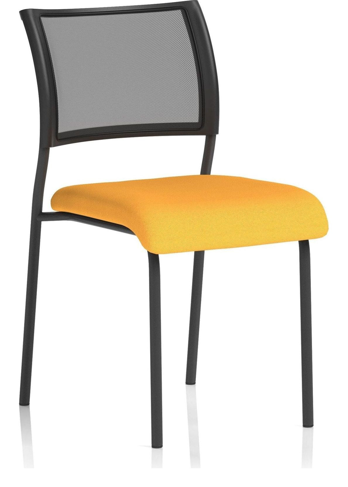 Brunswick Bespoke Medium Back Stacking Visitor Chair, yellow, black, no arms
