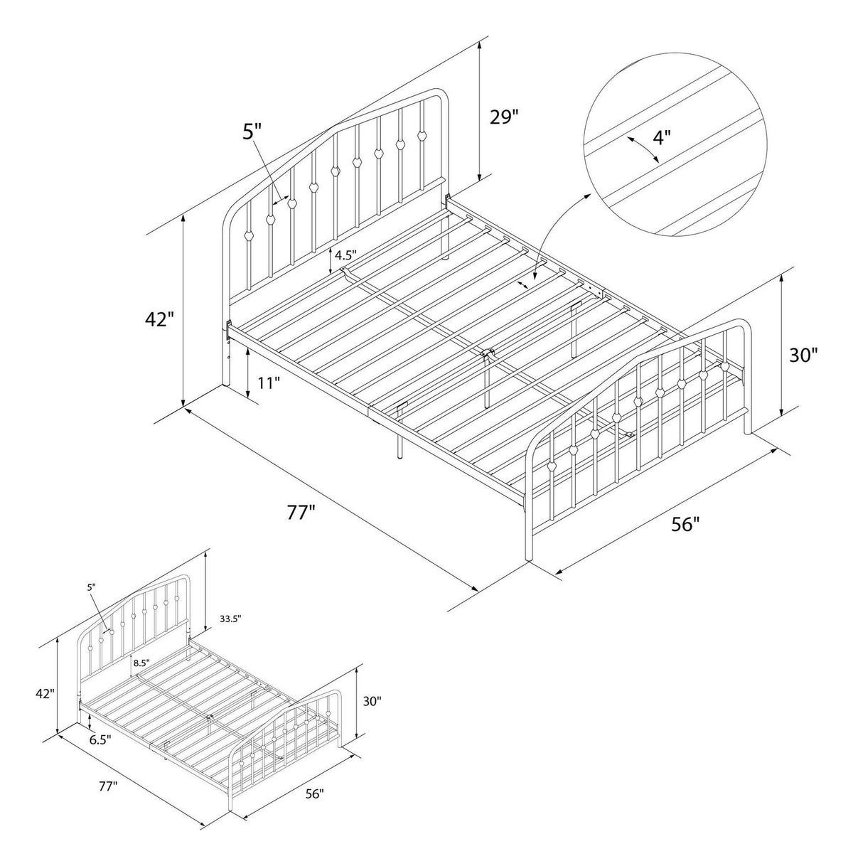 Bushwick Metal Bed, view 18
