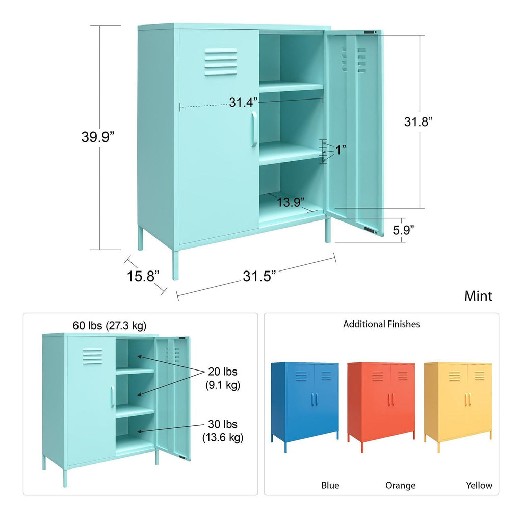 Cache 2 Door Metal Locker Storage Cabinet, view 11