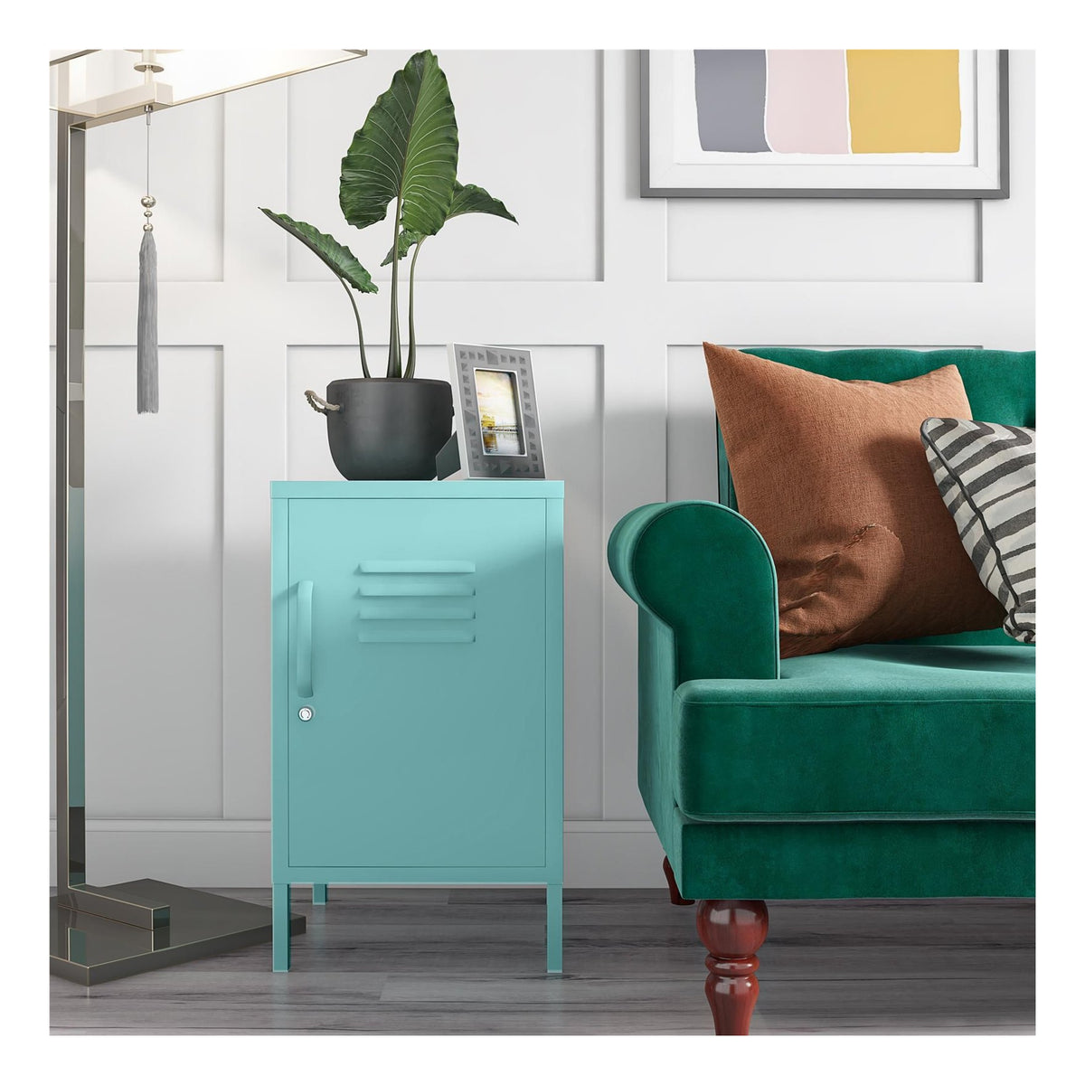 Cache Metal Locker End Table, view 12