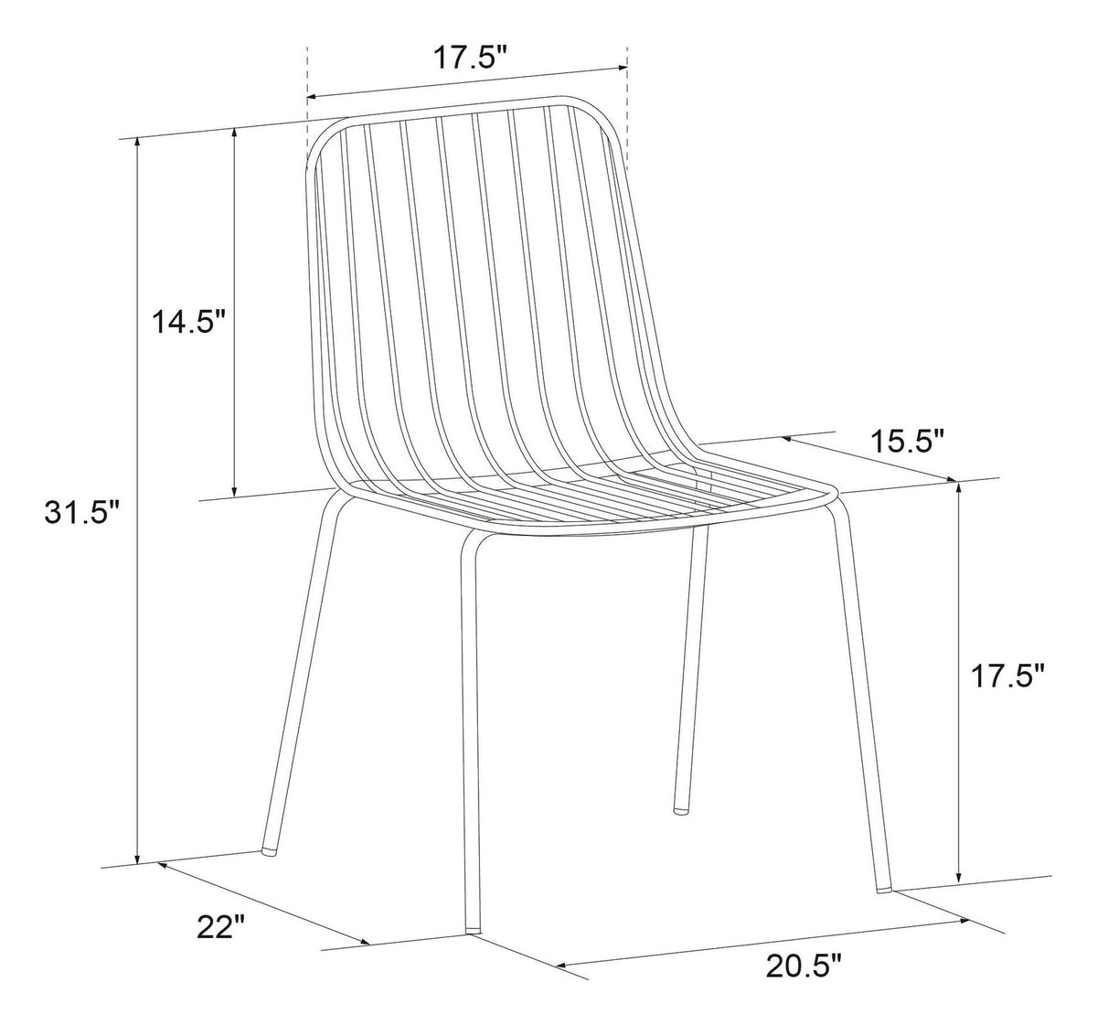 Caden Wire Dining Chair (Pack Of 2), view 6
