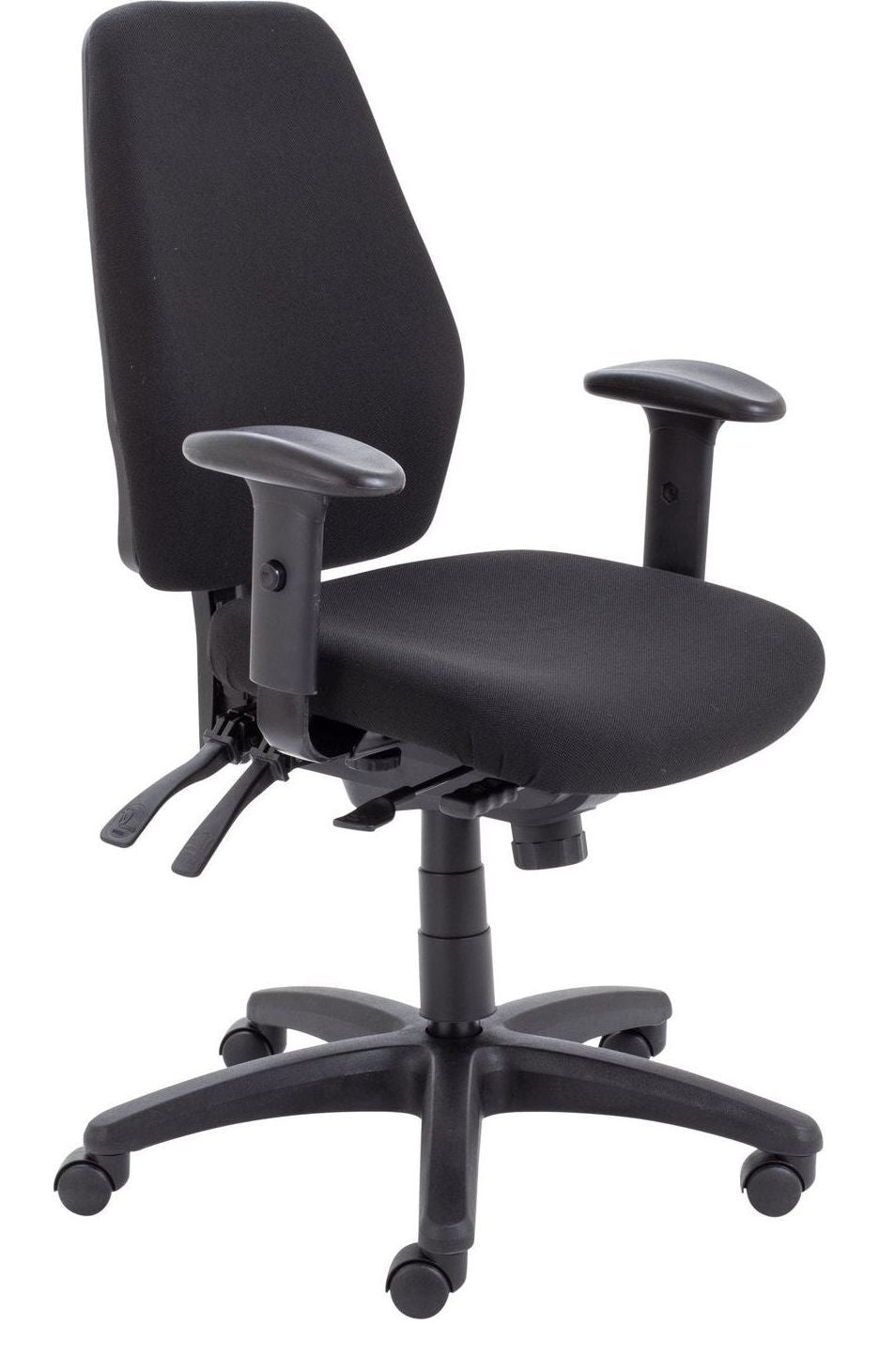 Call Centre Chair in black from the front at an angle