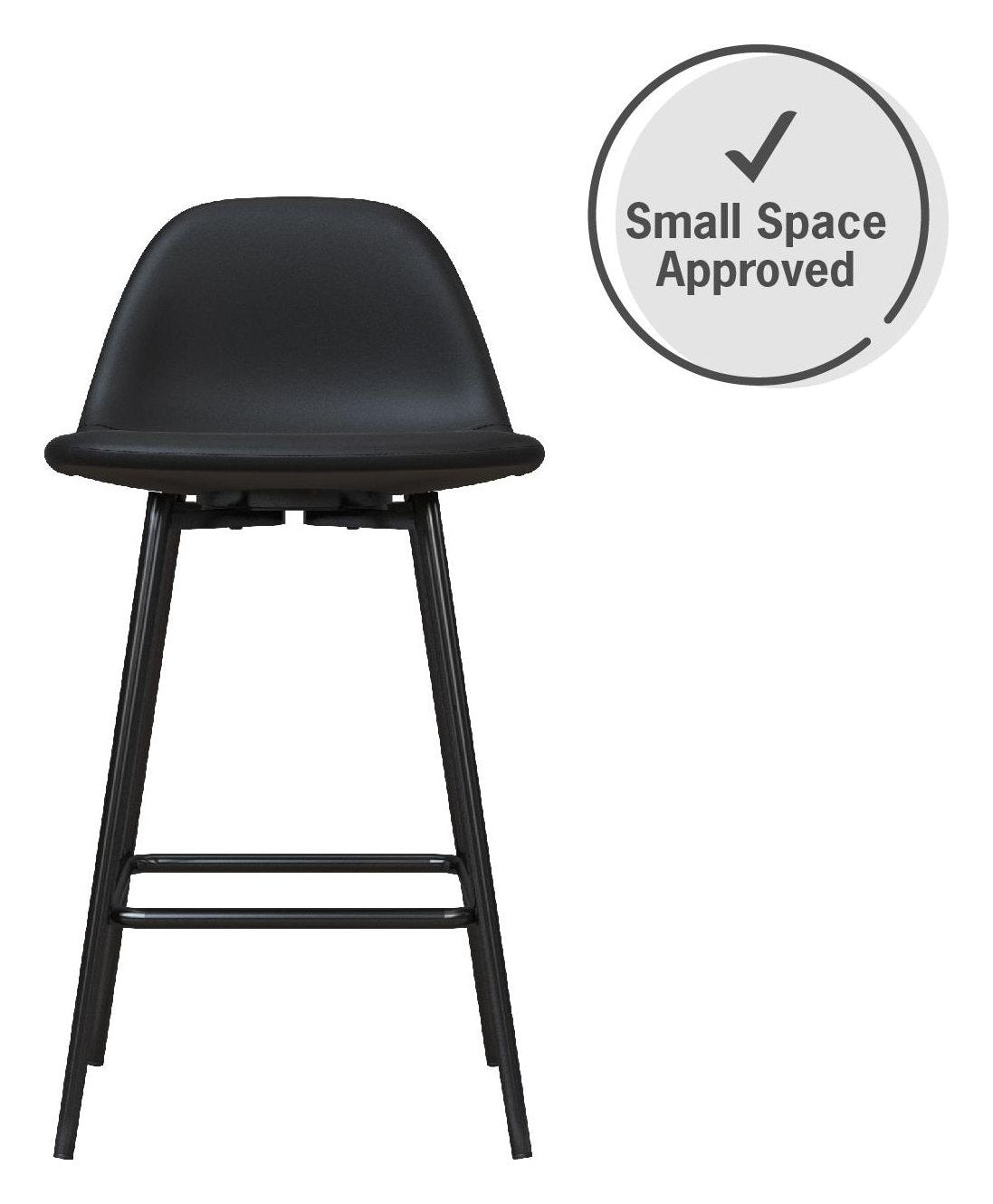 Calvin Upholstered Counter Stool Faux Leather, view 3