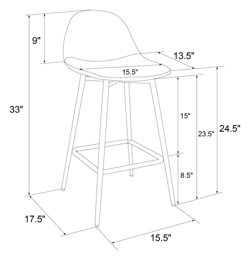 Calvin Upholstered Counter Stool Faux Leather, view 12