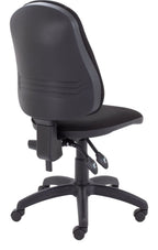 Calypso 2 High Back Operator Chair in black from the back at an angle