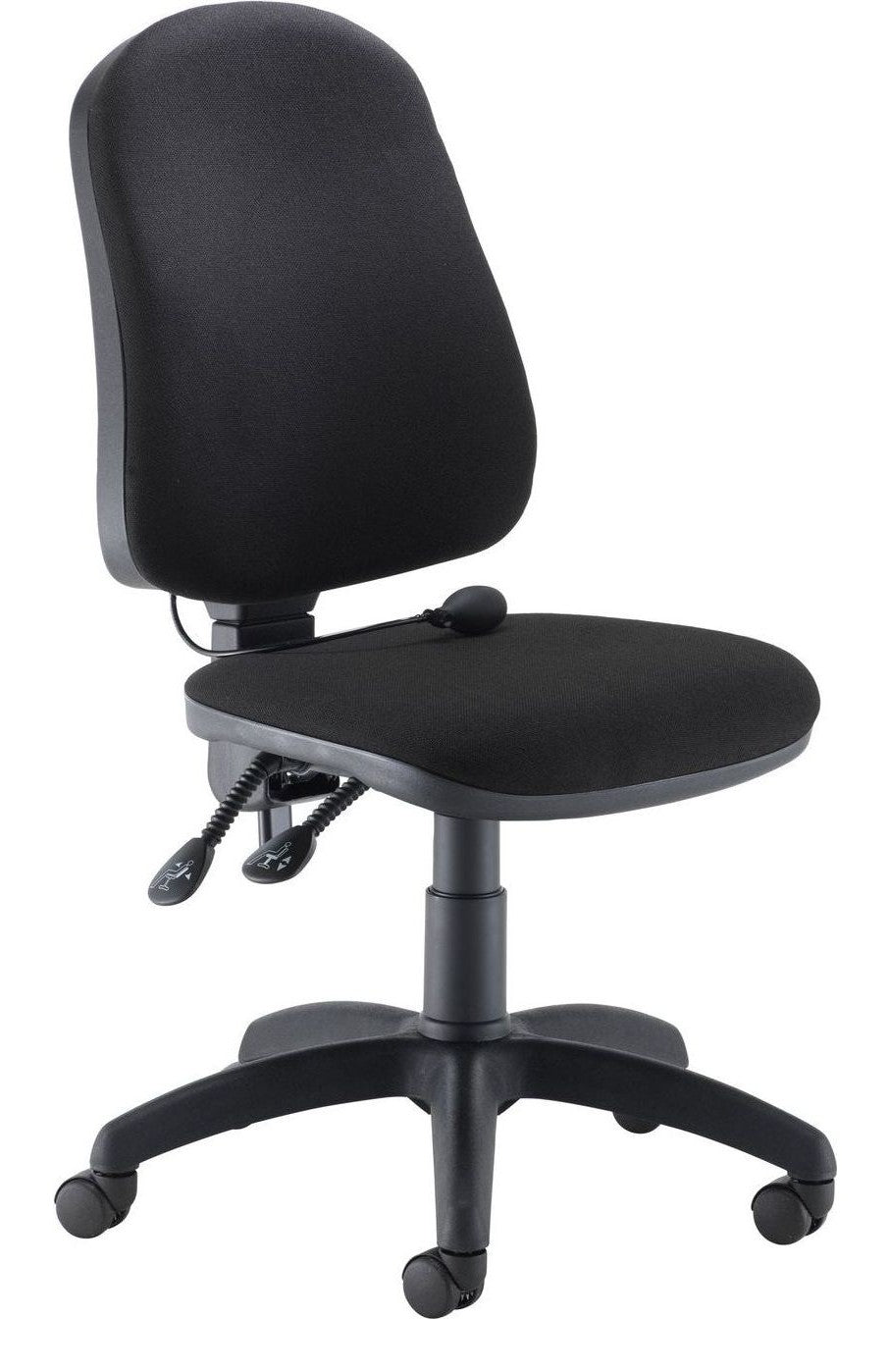 Calypso Ergo 2 Lever Office Chair with Lumbar Pump in black from the front at an angle