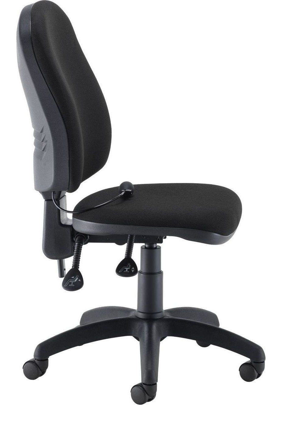 Calypso Ergo 2 Lever Office Chair with Lumbar Pump in black from the side