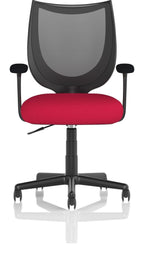 Camden Bespoke Medium Back Black Mesh Task Operator Chair, cherry, another view 1