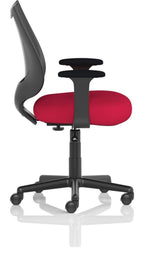 Camden Bespoke Medium Back Black Mesh Task Operator Chair, cherry, another view 2