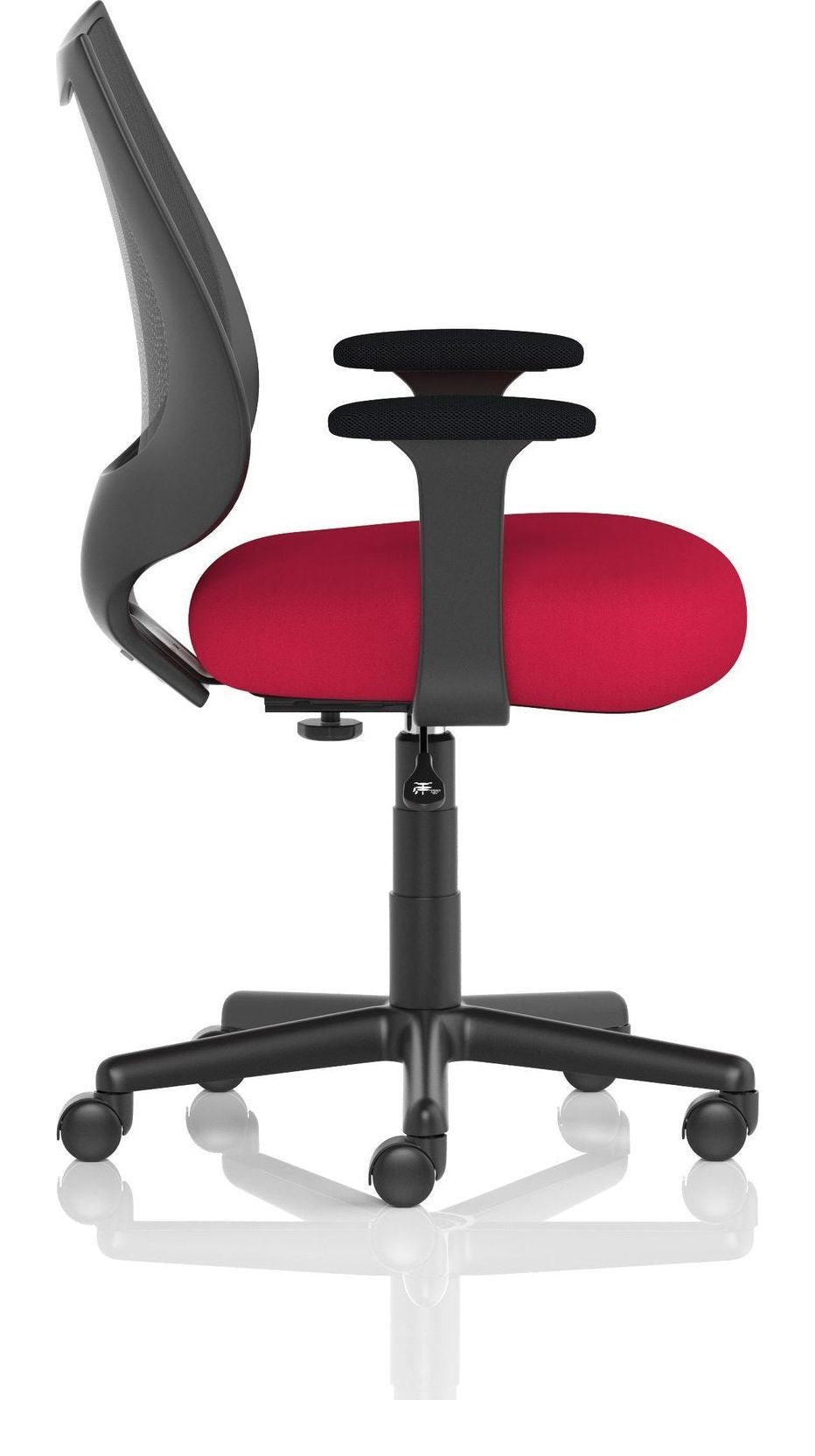 Camden Bespoke Medium Back Black Mesh Task Operator Chair, cherry, another view 2