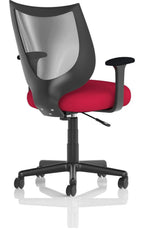 Camden Bespoke Medium Back Black Mesh Task Operator Chair, cherry, another view 3