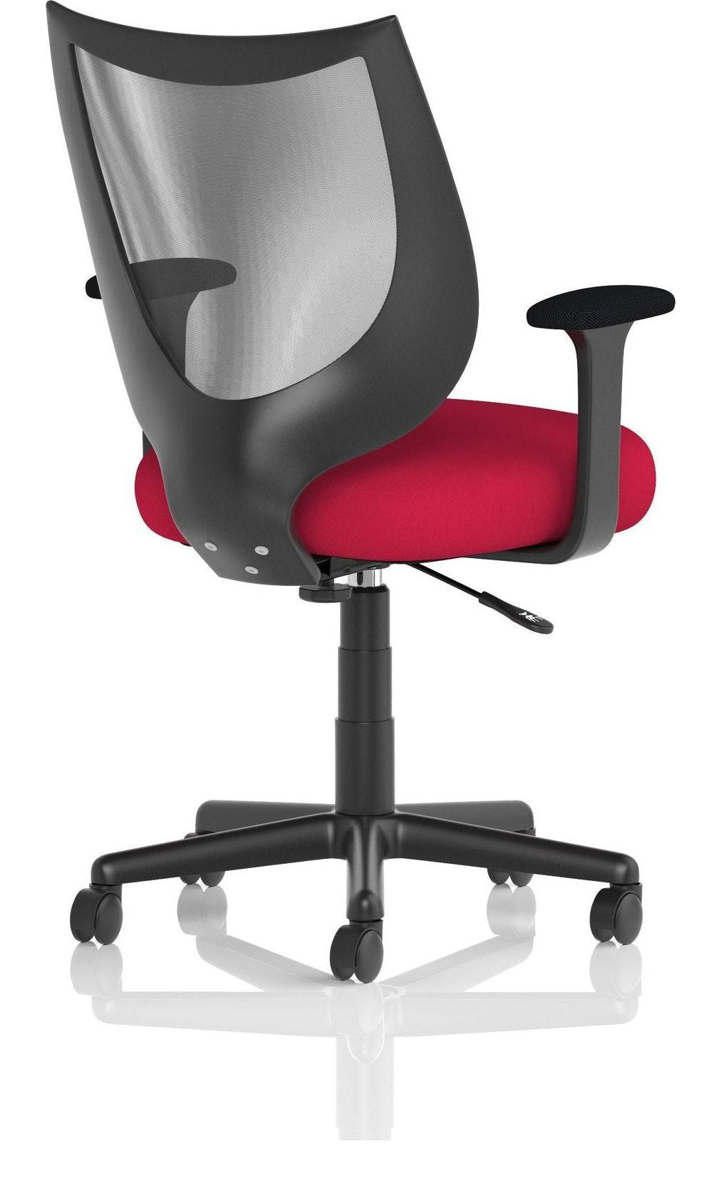Camden Bespoke Medium Back Black Mesh Task Operator Chair, cherry, another view 3