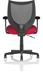 Camden Bespoke Medium Back Black Mesh Task Operator Chair, cherry, another view 4