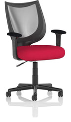 Camden Bespoke Medium Back Black Mesh Task Operator Chair, cherry