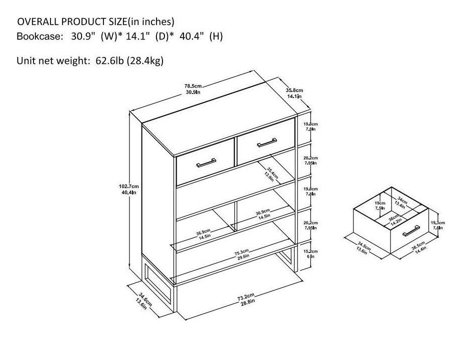 Candon Short Bookcase, view 2