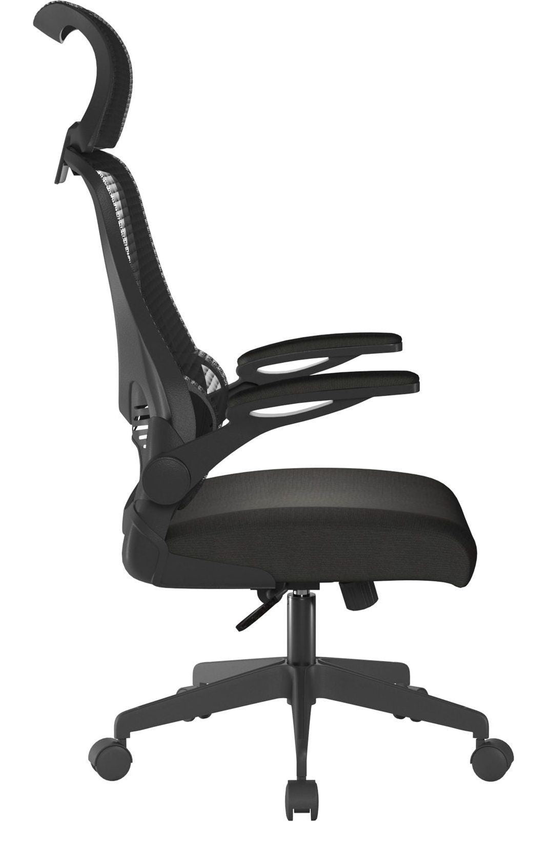 Canis High Back Mesh Chair with Headrest in black, view 2