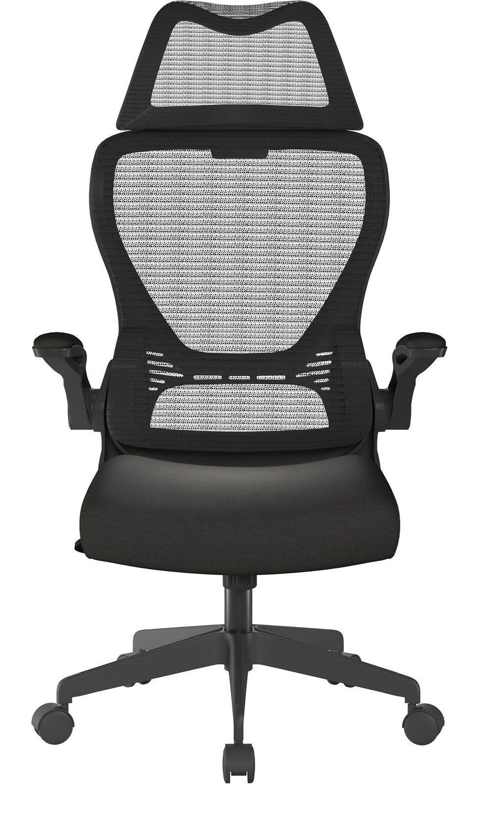 Canis High Back Mesh Chair with Headrest in black, view 3