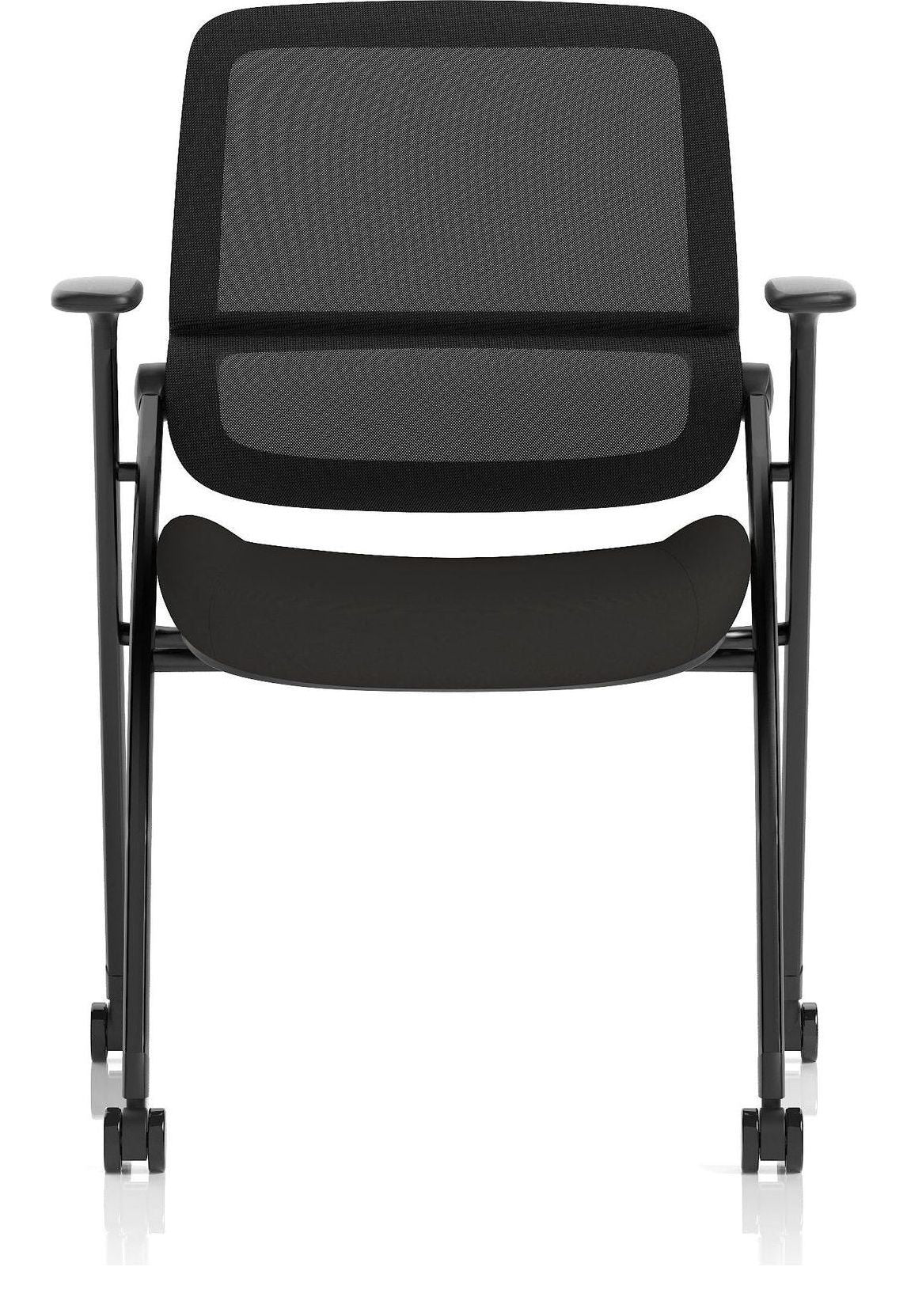 Capra Mesh Back Folding Office Training Chair with Sliding Arms, sliding arms, another view 1
