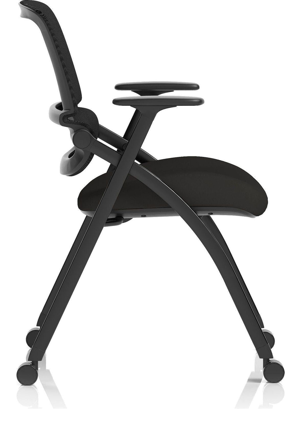 Capra Mesh Back Folding Office Training Chair with Sliding Arms, sliding arms, another view 2